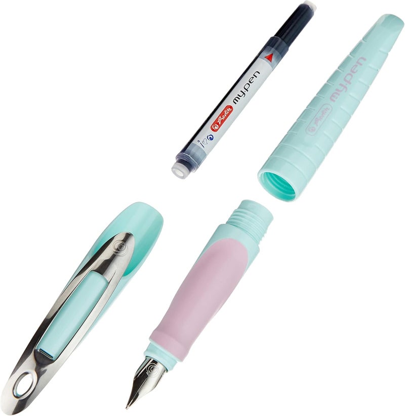 herlitz طقم قلم حبر مدرسي هيرليتس - نعناعي/بنفسجي - لليد اليمنى - Image 3